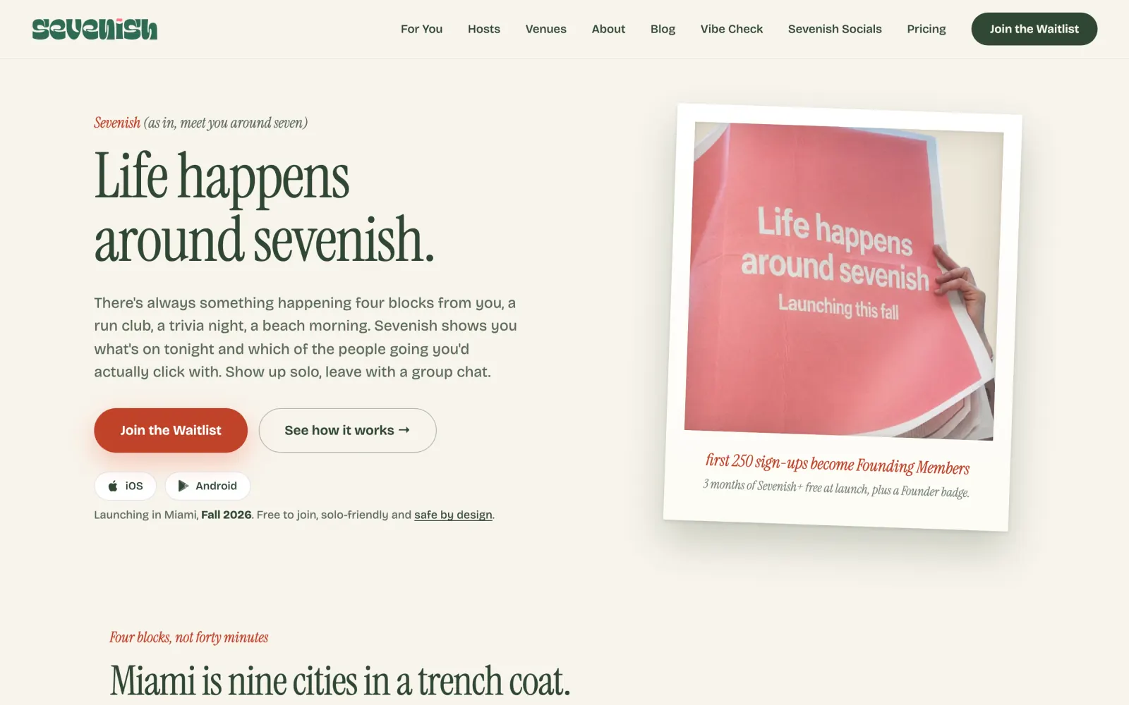 The thesevenish.com homepage